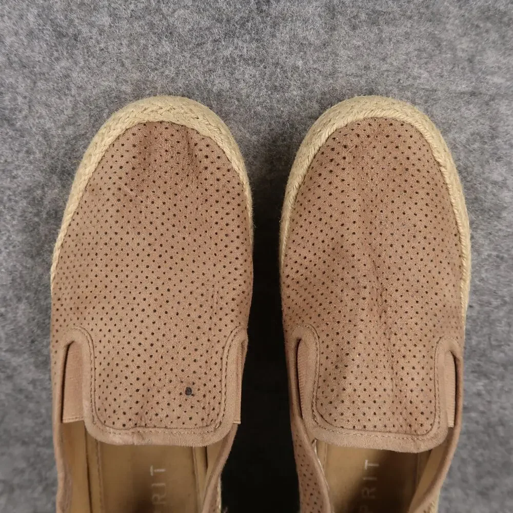 ESpirit Shoes Womens 8.5 Casual Espadrille Slip On Sneakers Perforated Lifestyle